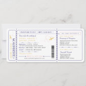 Vliegtuiginstapkaart huwelijksuitnodiging kaart (Voorkant)