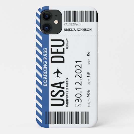 Vliegtuiginstapkaartje (Personaliseer) Hoesje-Mate Case-Mate iPhone Case (Achterkant)