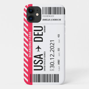 Vliegtuiginstapkaartje (Personaliseren) Case-Mate iPhone Case