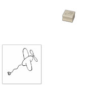 Vliegtuigje met hart rubberstempel (Gestempeld)