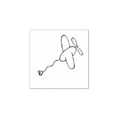 Vliegtuigje met hart rubberstempel (Afrduk)