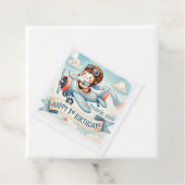 Vliegtuigjongen 1e verjaardag bedankjes labels (In situ)