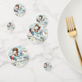 Vliegtuigjongen 1e verjaardag confetti
