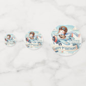 Vliegtuigjongen 1e verjaardag confetti (Voorkanten)