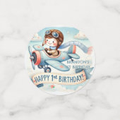 Vliegtuigjongen 1e verjaardag confetti (Kleine voorkant)
