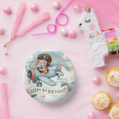 Vliegtuigjongen 1e verjaardag papieren kommen (Feest)