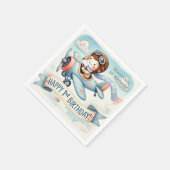 Vliegtuigjongen 1e verjaardag servet (Hoek)