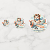 Vliegtuigjongen Beer 1e verjaardag Confetti (Voorkanten)