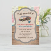  Vliegtuigkaart Jongen Baby shower Uitnodiging (Staand voorkant)