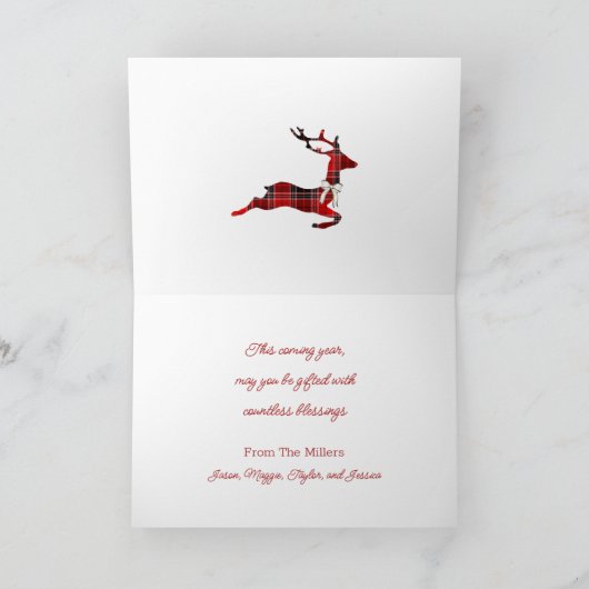Vliegtuigkaart voor rendieren feestdagen kaart (Binnen)