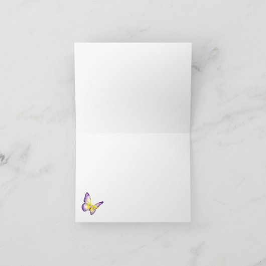 Vliegtuigkaarten | Paarse Waterverf Dank u wel Bedankkaart (Binnen)