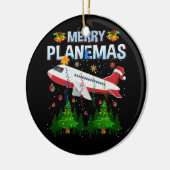 Vliegtuigkerst voor de familie Merry Planesmas voo Keramisch Ornament (Links)