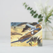  vliegtuigkleurenkunst briefkaart (Staand voorkant)
