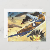  vliegtuigkleurenkunst briefkaart (Voorkant / Achterkant)