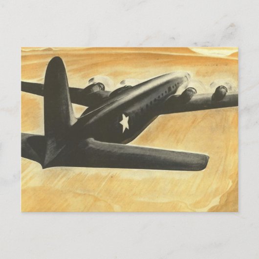  vliegtuigkleurenkunst briefkaart (Voorkant)