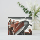  vliegtuigkleurenkunst briefkaart (Staand voorkant)