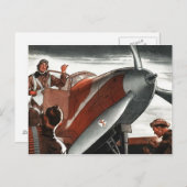  vliegtuigkleurenkunst briefkaart (Voorkant / Achterkant)