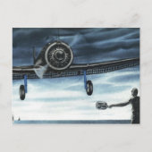  vliegtuigkleurenkunst briefkaart (Voorkant)