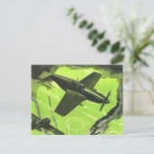  vliegtuigkleurenkunst briefkaart (Staand voorkant)