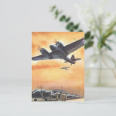  vliegtuigkleurenkunst briefkaart (Staand voorkant)