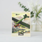  vliegtuigkleurenkunst briefkaart (Staand voorkant)