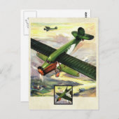  vliegtuigkleurenkunst briefkaart (Voorkant / Achterkant)