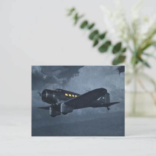  vliegtuigkleurenkunst briefkaart (Staand voorkant)