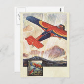  vliegtuigkleurenkunst briefkaart (Voorkant / Achterkant)