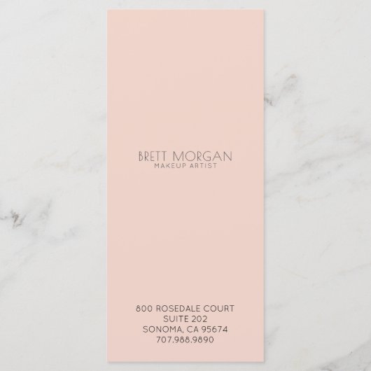 Vliegtuigkundelenmenu Roze Makeup Kunstprijs Menu (Achterkant)