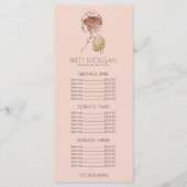 Vliegtuigkundelenmenu Roze Makeup Kunstprijs Menu (Voorkant)