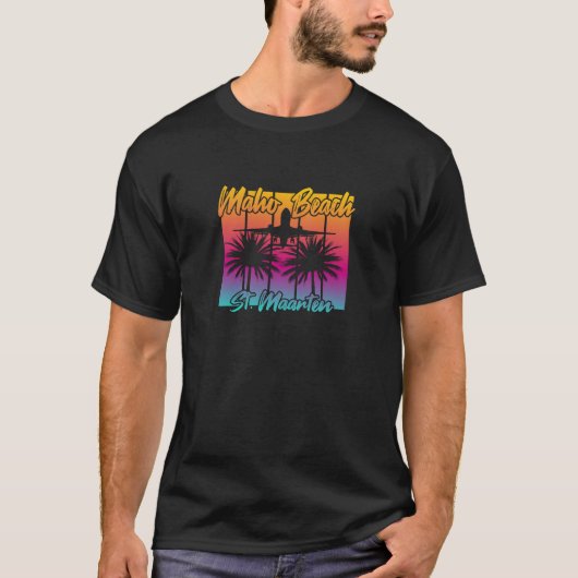 Vliegtuiglandingen op Maho Beach T-shirt (Voorkant)