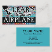 Vliegtuigles - Aqua Blue Visitekaartjes (Voorkant / Achterkant)