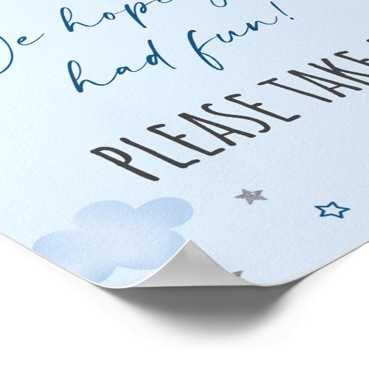 Vliegtuigliniaalwolken - Birthday Favor Sign Poster (Hoek)