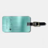 Vliegtuiglocatie Vliegend Reisavontuur Metallic Bagagelabel (Voorkant horizontaal)