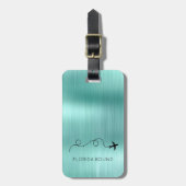 Vliegtuiglocatie Vliegend Reisavontuur Metallic Bagagelabel (Voorkant verticaal)
