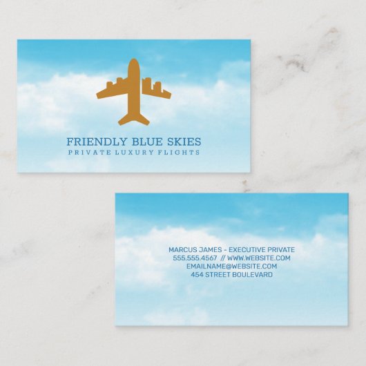 Vliegtuiglogo | Wolken en Lucht Visitekaartje (Voorkant / Achterkant)
