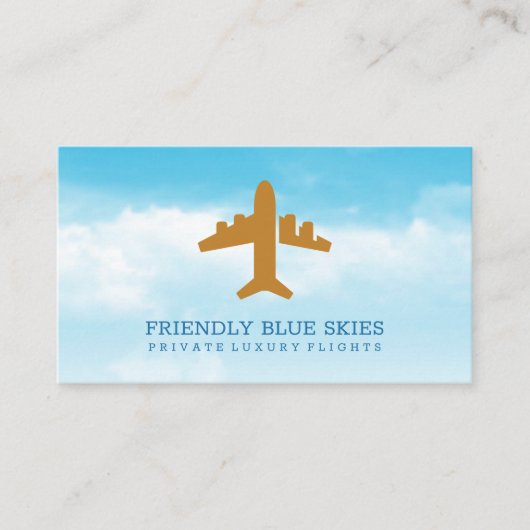 Vliegtuiglogo | Wolken en Lucht Visitekaartje (Voorkant)