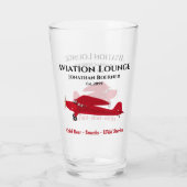 Vliegtuiglounge Pub Tavern Man Cave Beer Drink Glas (Achterkant)