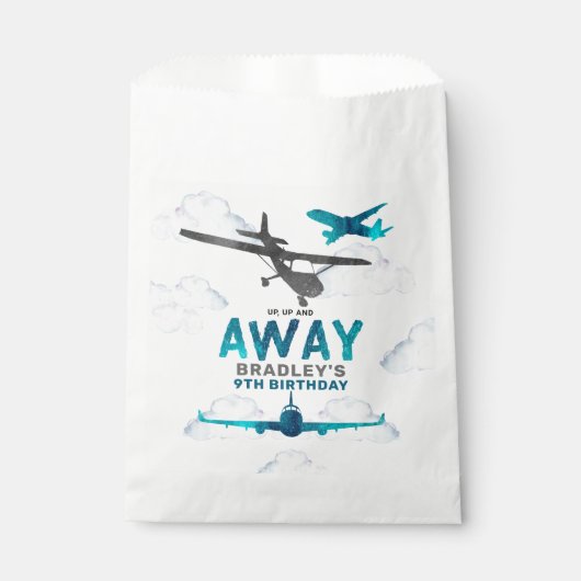 Vliegtuigluchtvaart elke leeftijd verjaardagsfeest bedankzakje (Voorkant)