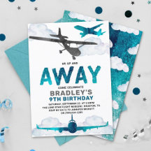 Vliegtuigluchtvaart elke leeftijd verjaardagsfeest