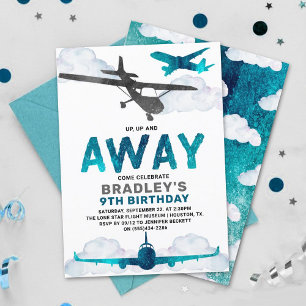 Vliegtuigluchtvaart elke leeftijd verjaardagsfeest kaart