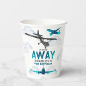 Vliegtuigluchtvaart elke leeftijd verjaardagsfeest papieren bekers (Achterkant)