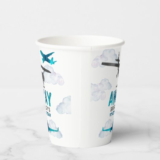 Vliegtuigluchtvaart elke leeftijd verjaardagsfeest papieren bekers (Rechts)