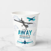 Vliegtuigluchtvaart elke leeftijd verjaardagsfeest papieren bekers (Voorkant)