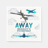 Vliegtuigluchtvaart elke leeftijd verjaardagsfeest servet (Voorkant)