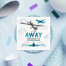 Vliegtuigluchtvaart elke leeftijd verjaardagsfeest servet