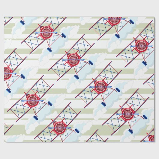  vliegtuigmaatschappij Airshow Aviator Stripes Cadeaupapier (Vlak)