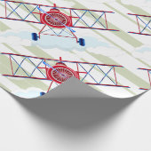  vliegtuigmaatschappij Airshow Aviator Stripes Cadeaupapier (Hoek)