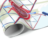  vliegtuigmaatschappij Airshow Aviator Stripes Cadeaupapier (Rol Hoek)