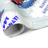  vliegtuigmaatschappij Airshow Aviator Stripes Cadeaupapier (Rol Hoek)